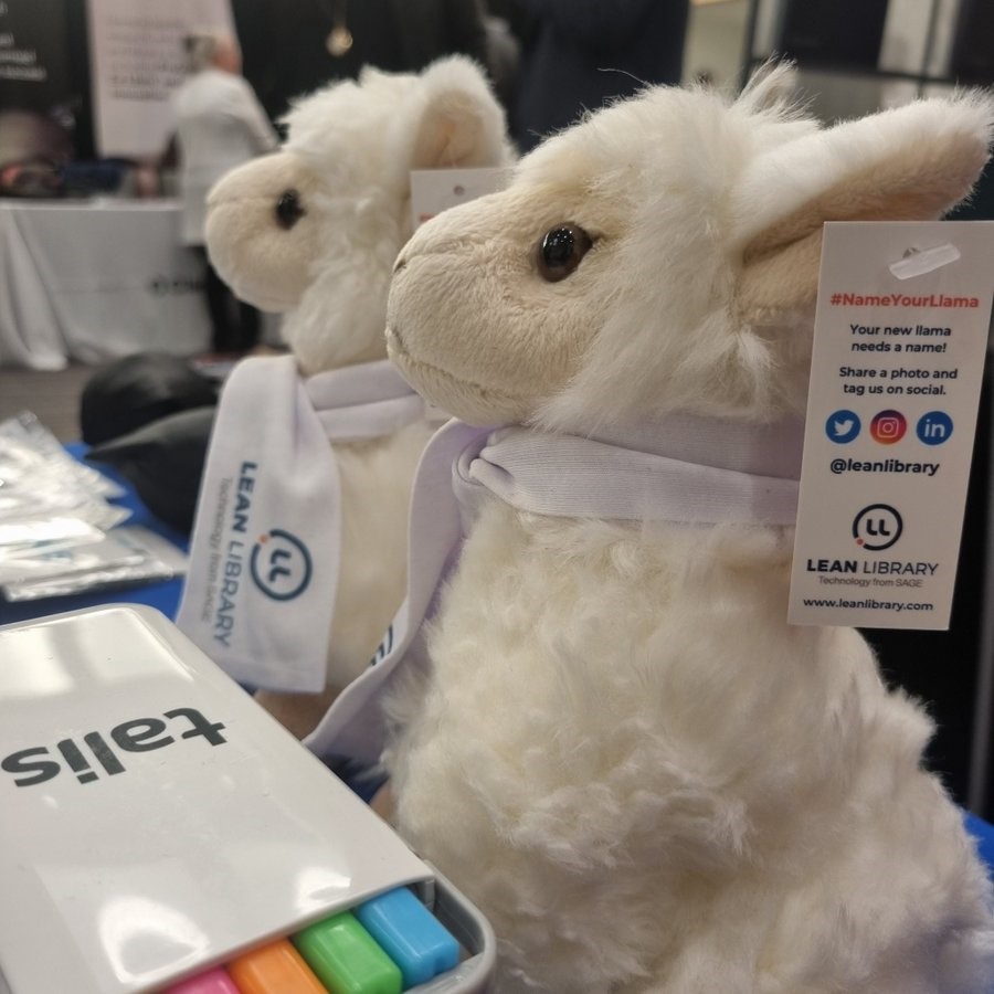 Close up photos of the Lean Library Llamas