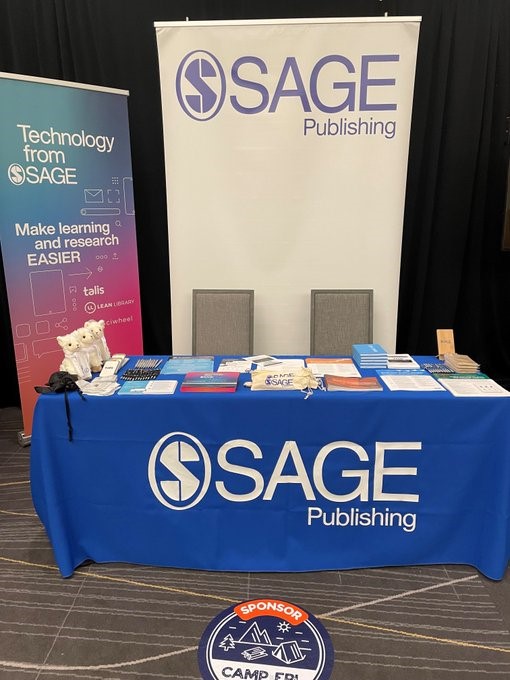 Stand at ER&L Conference showing the Lean Library Llamas at the stand alongside merchandise 